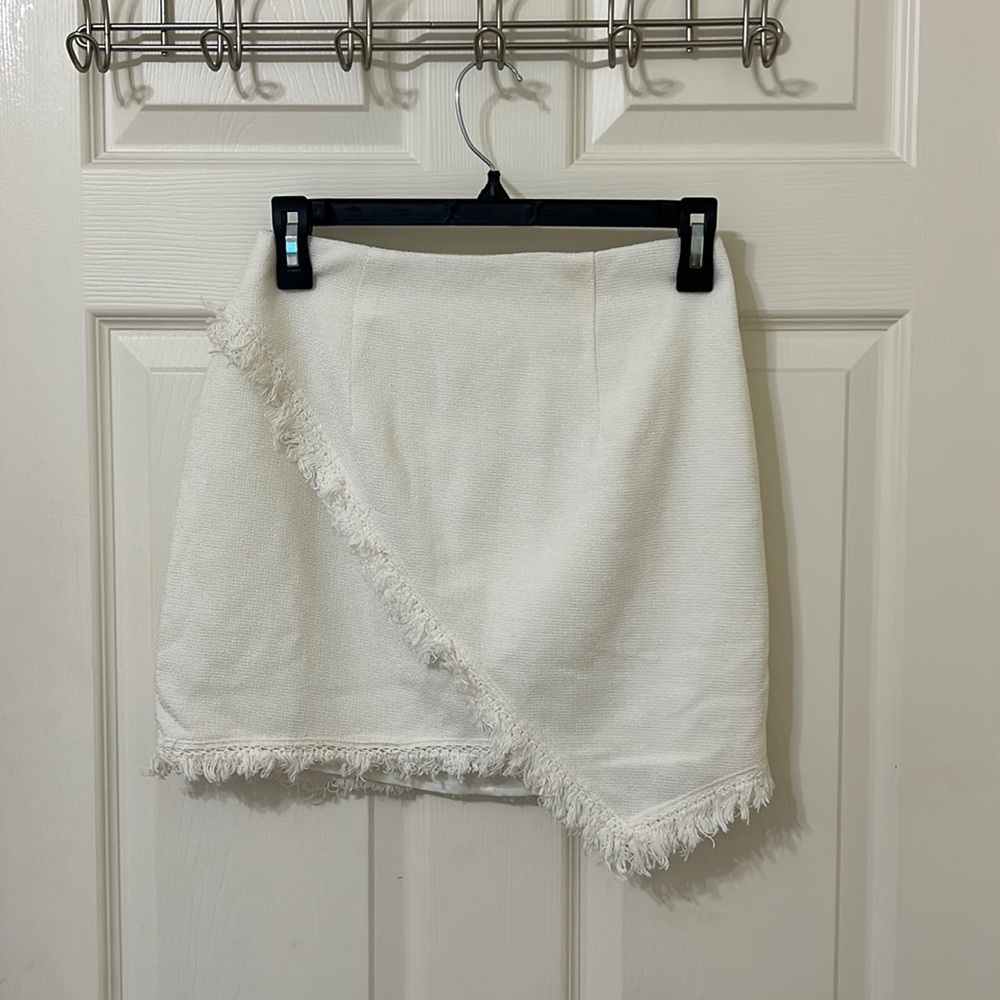 Superdown White Mini Fringe Skirt Revolve